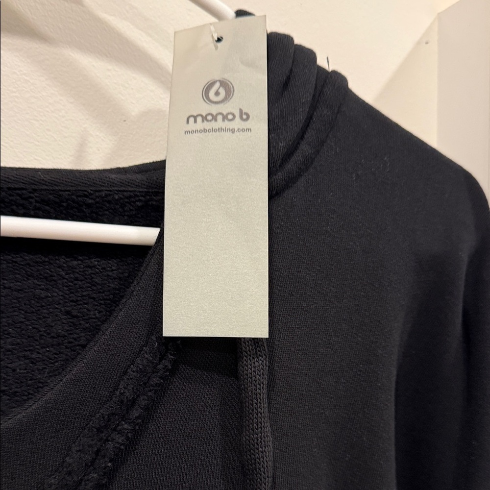 Mono B Black Hoodie with Front Pocket - Picture 3 of 6